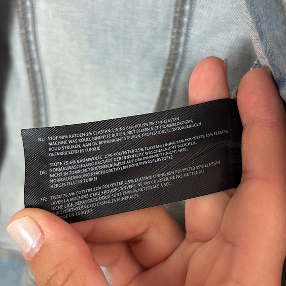 Aaiko Denim Blue Light Wash Striped Jacket size XS - Picture 7 of 9